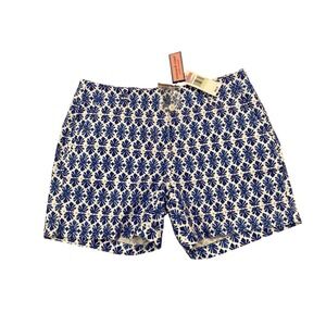 Vineyard Vines Women's 5" everyday shorts blue leaf Stretch Cotton Size 6